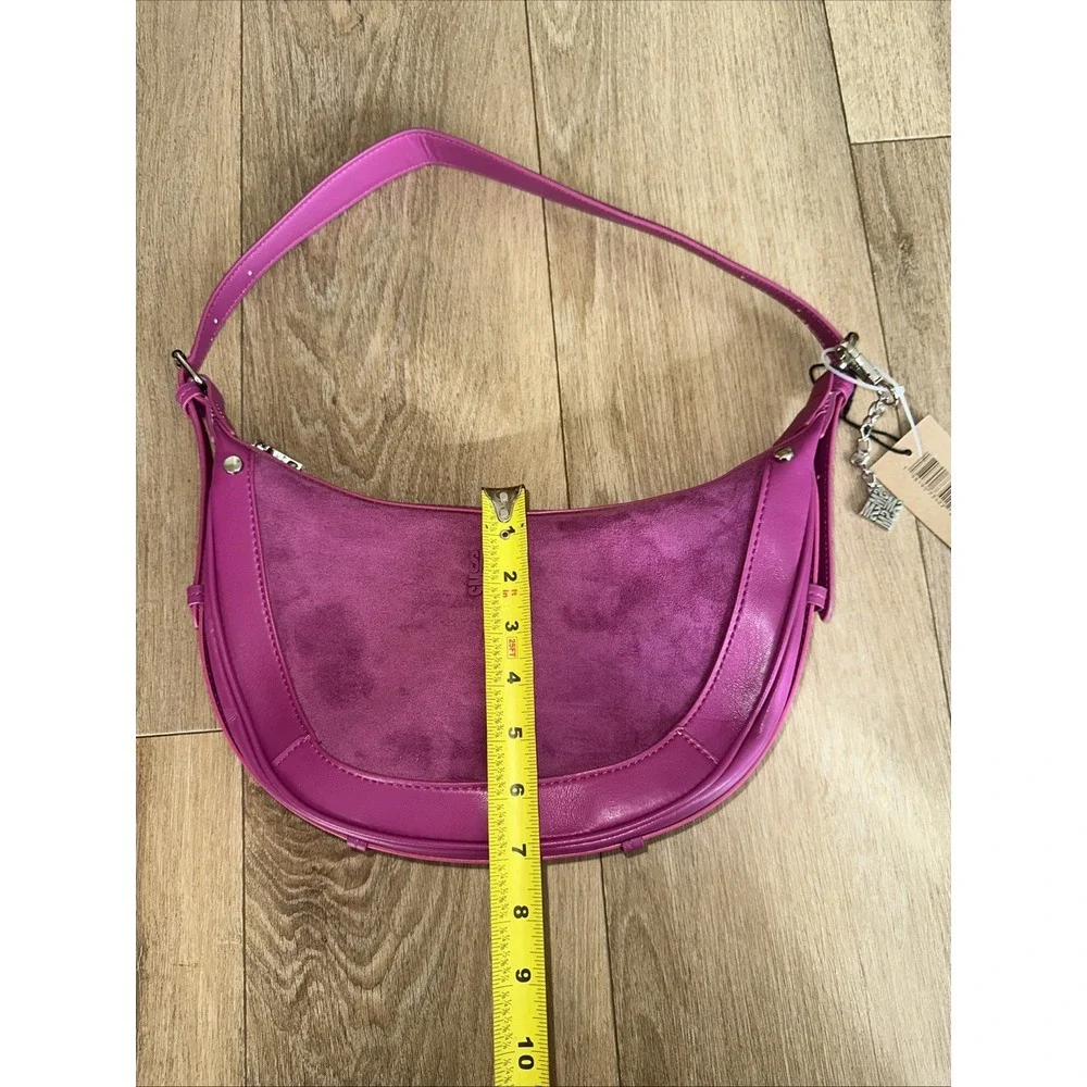 Steve Madden Dark Fuschia‎ BJammy Shouler Bag Silver Hardware NEW